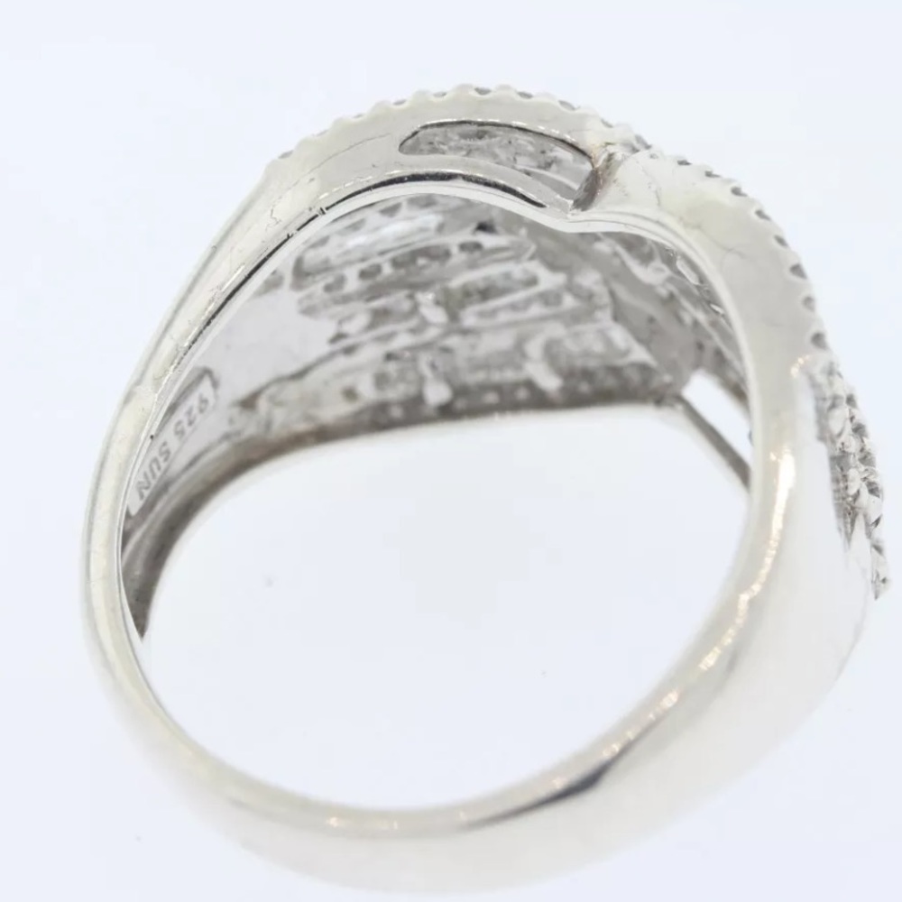 1.0 CT Natural Diamond Sterling Silver Ring sz9 - Picture 3 of 3